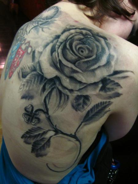 Tattoos - big rose healed - 66521